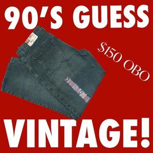 NOS Vintage Guess Green tag green Jeans SZ 40 x 34